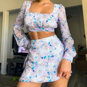 Net spring awakening skirt and top set